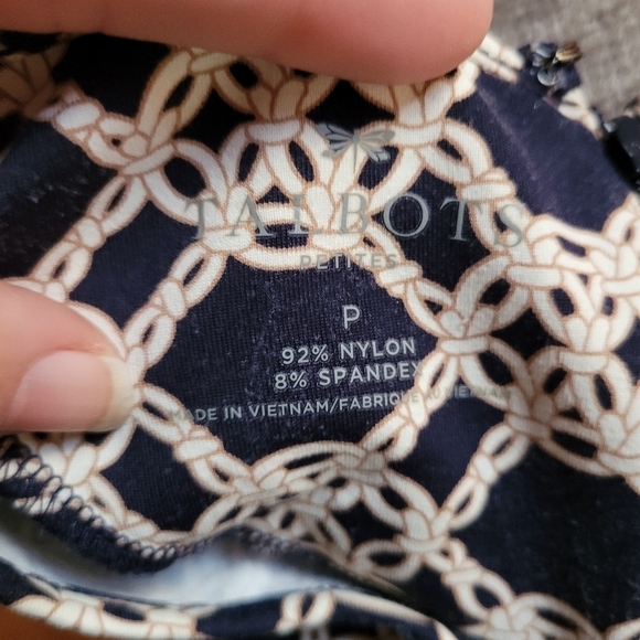 Talbots Navy and White Fit and Flare Dress - Picture 3 of 7